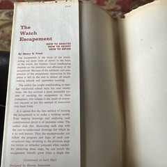 THE WATCH ESCAPEMENT By Henry B. Fried Hardback 1959 DJ Vintage 1st Edition