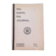 Phi Kappa Phi Journal Fall 1959 Honor Society Ephemera