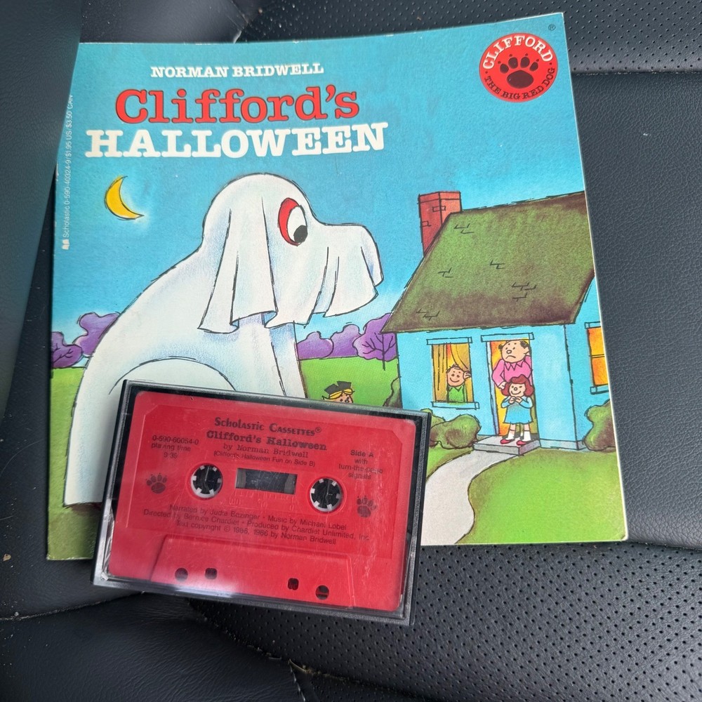 Vintage Clifford’s Halloween Scholastic Book and Cassette Tape Set 1980s