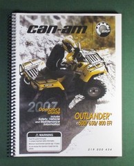2007 Bombardier Outlander 650 Owner’s Manual: 148 Pages & Protective Covers!