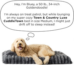 Cuddletown Ribbed Bubble Stripe Pillow Crate Mat Pet Bed, Machine Washable Cover