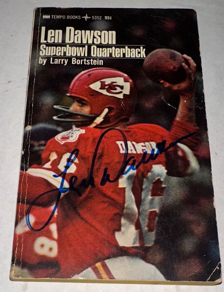 LEN DAWSON SIGNED BOOK SUPERBOWL QUARTERBACK AUTOGRAPHED