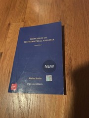 Principles of Mathematical Analysis by Walter Rudia 3rd Indian Edition – UNREAD