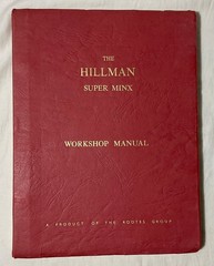 Hillman Super Minx Workshop Manual 2nd Reissue Rootes Group Used Fair Condition
