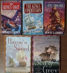 5 novels Naval Adventures series by nautical fiction author Dewey Lambdin.