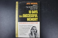 10 Days to a Successful Memory Joyce Brothers 1959 Permabook Psychology PB