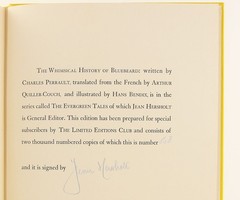 LEC Evergreen Tales 3v 1951 SIGNED Inscribed Jean Hersholt Jack Hansel Bluebeard