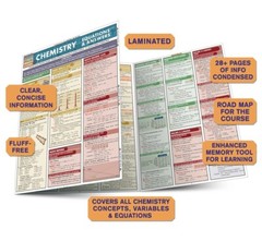 Chemistry Equations and Answers: Quick Study Refence Guide Tri-Fold Laminated