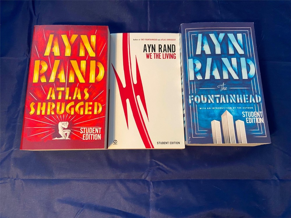 Ayn Rand Book Lot 3 Student Edition PB Atlas Shrugged Fountainhead We The Living