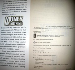 MONEY FOR NOTHING, Donald E. Westlake – Hardcover, 294 pages, Like New, 2003 1st