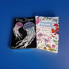 New Mindful /Advanced Coloring Books! Ocean Treasures & Amazing Animals!