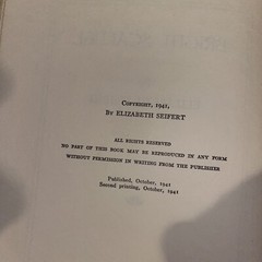 BRIGHT SCALPEL – Elizabeth Seifert. 1941 Copyright Date In good Condition