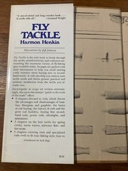 Fly Tackle A Guide to the Tools of the Trade Harmon Henkin book vintage fishing