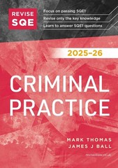 Revise SQE Criminal Practice 2025/26: SQE1 Revision Guide by Mark Thomas (Englis