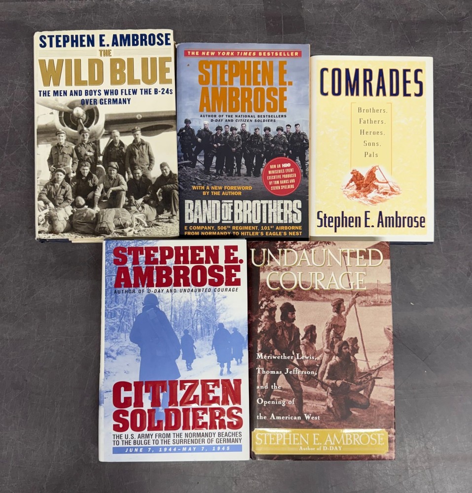 STEPHEN E. AMBROSE 5 Hardcovers and Paperbacks Military and Histrorical Novels