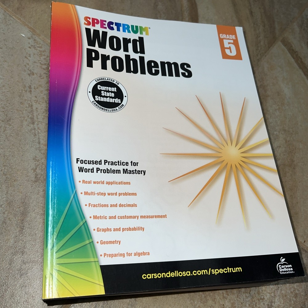 Spectrum: Math Word Problems, Grade 5 (2013, Trade Paperback)