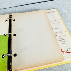 Cooking Clips Recipe File 3 Ring Binder Book Yellow Vintage UNUSED