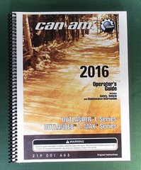 2016 Can-Am Outlander L Max 570 Owner’s Manual: 196 pages & protective Covers!