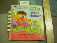 CTW Sesame Street * Who’s Hiding ? Golden Touch Feel Tom Cooke POP UP * vintage