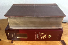 NIV Life Application Study Bible Large Print Brown Leathersoft 3rd Edition OOP