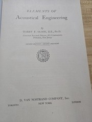 Elements of Acoustical Engineering Second Edition 1947 Harry Olson