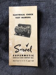 Servel Supermetic Electrical Check Test manual RARE SC
