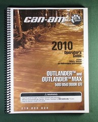 2010 Can-Am Outlander 650 EFI Owner’s Manual: 177 Pages & Protective Covers!