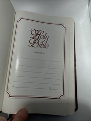 BIBLE Ultra Thin Reference King James Version Cornerstone Brown Leather 1987 Cr