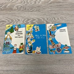 Vintage Kap Kraft Books Christmas Decorations Indian Crafts Coffee Can Lot of 3