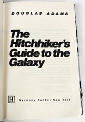 The Hitchhiker’s Guide to the Galaxy by Douglas Adams 1st Ed/29th Print HC/DJ