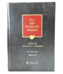 Page’s Ohio Revised Code Annotated Title 33 CHS. 3321-3385 Volume 34 LexisNexis