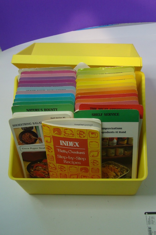 Vintage Betty Crocker Step By Step Recipe Card File Library Yellow Box