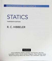 Engineering Mechanics Statics Hibbeler 2013 Thirteenth Edition Pearson Textbook
