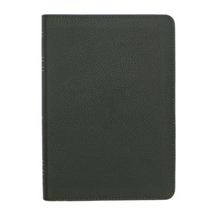 LSB Holy Bible, Portable Size, Green Premium Genuine Leather (Cowhide), Thumb In