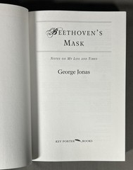 Beethoven’s Mask George Jonas 2005 Key Porter Memoir 1st Edition HC LIKE NEW