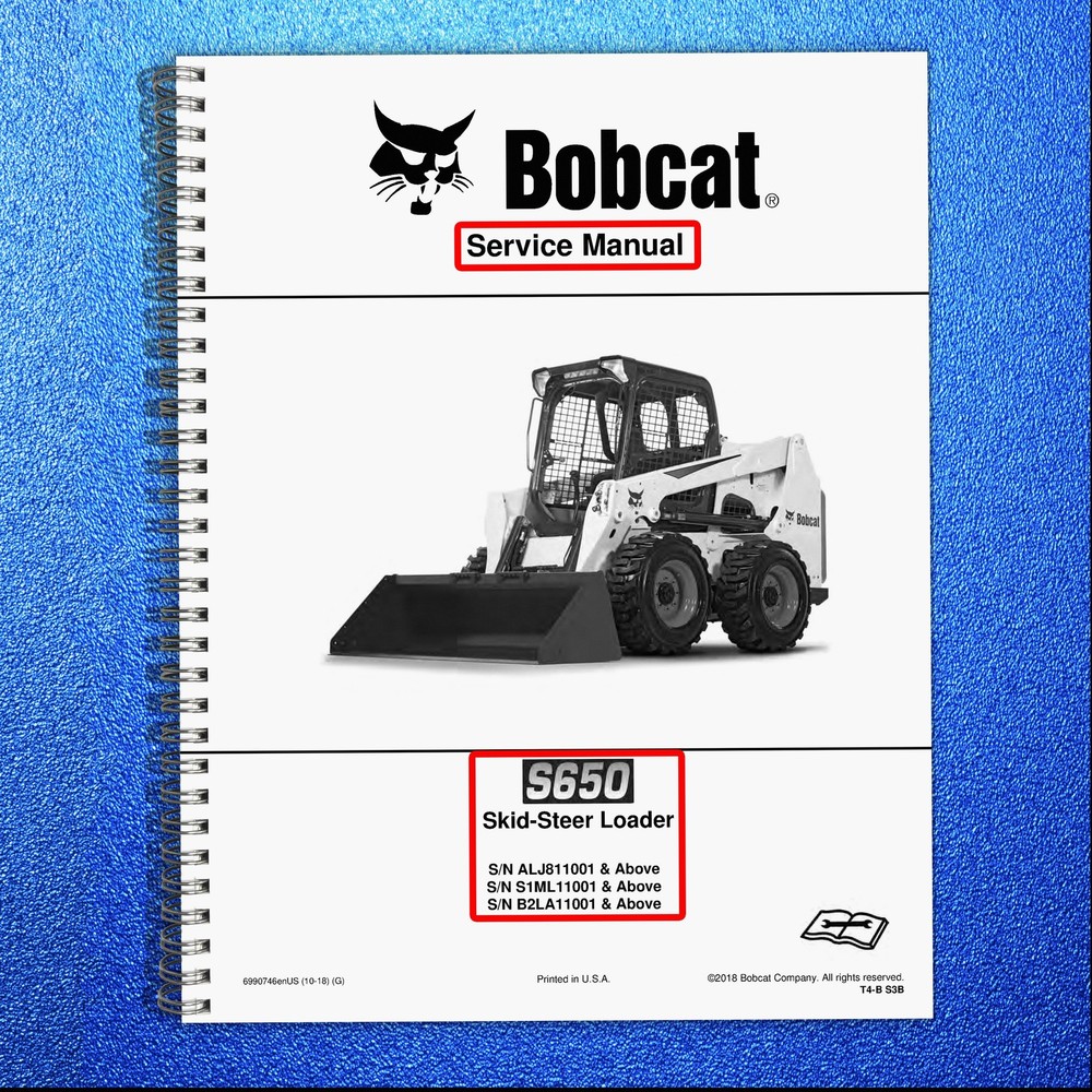 BOBCAT S650 SKID-STEER LOADER SERVICE MANUAL – STEEL WIRE FIXED – TOUGH COVERED