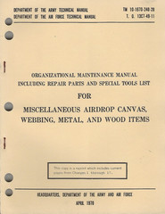 Historical book Misc Airdrop Canvas, Webbing, Metal, Wood Iems, Maint & Parts