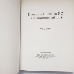 Dvorak’s Guide to PC Telecommunications Book Vintage 1990 Technology Computer