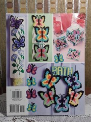 Needlecraft Plastic Canvas Butterflies Wreath Tissue Box Bag Cover Coasters
