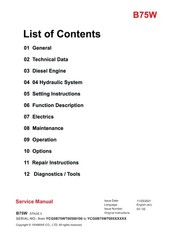 YANMAR B75W Stage 5 Excavator Service Manual 2021 – BOUND – COVERS – XL FOLDOUTS