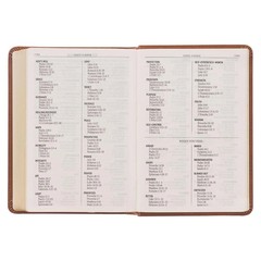 Compact Large Print Holy Bible, Red Letter Edition, Saddle Tan, Ribbon Marker