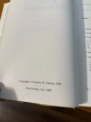 BASIC ECONOMICS Clarence B. Carson HC VG 1988 First Printing Conservative