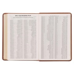 Compact Large Print Holy Bible, Red Letter Edition, Saddle Tan, Ribbon Marker