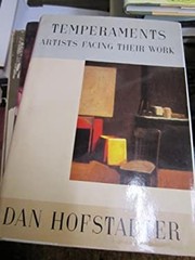 Temperaments : Artists Facing Their Work Hardcover Dan Hofstadter