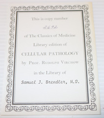 CELLULAR PATHOLOGY by Rudolph Virchow (The Classics of Medicine Library #2692)