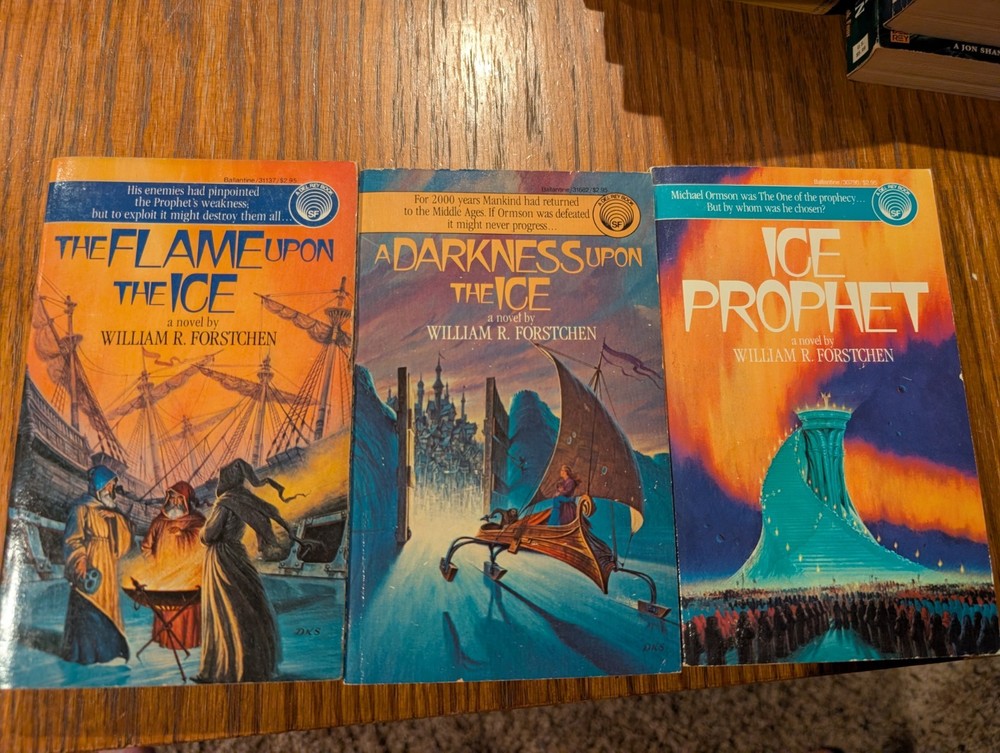 William R Forstchen Ice Prophet Trilogy PB Lot Ice Prophet Flame Darkness 1st Ed