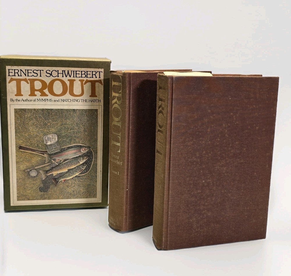 1978 First Edition -Trout By Ernest Schwiebert Vol 1 & 2 Fly Fishing Books! F/S!