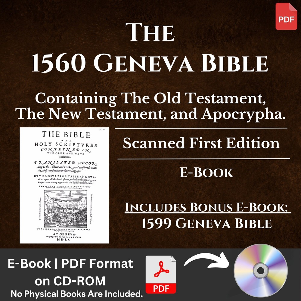 1560 Geneva Bible (E-Book) & Bonus 1599 Bible Ebook on CD-ROM -Scanned Original