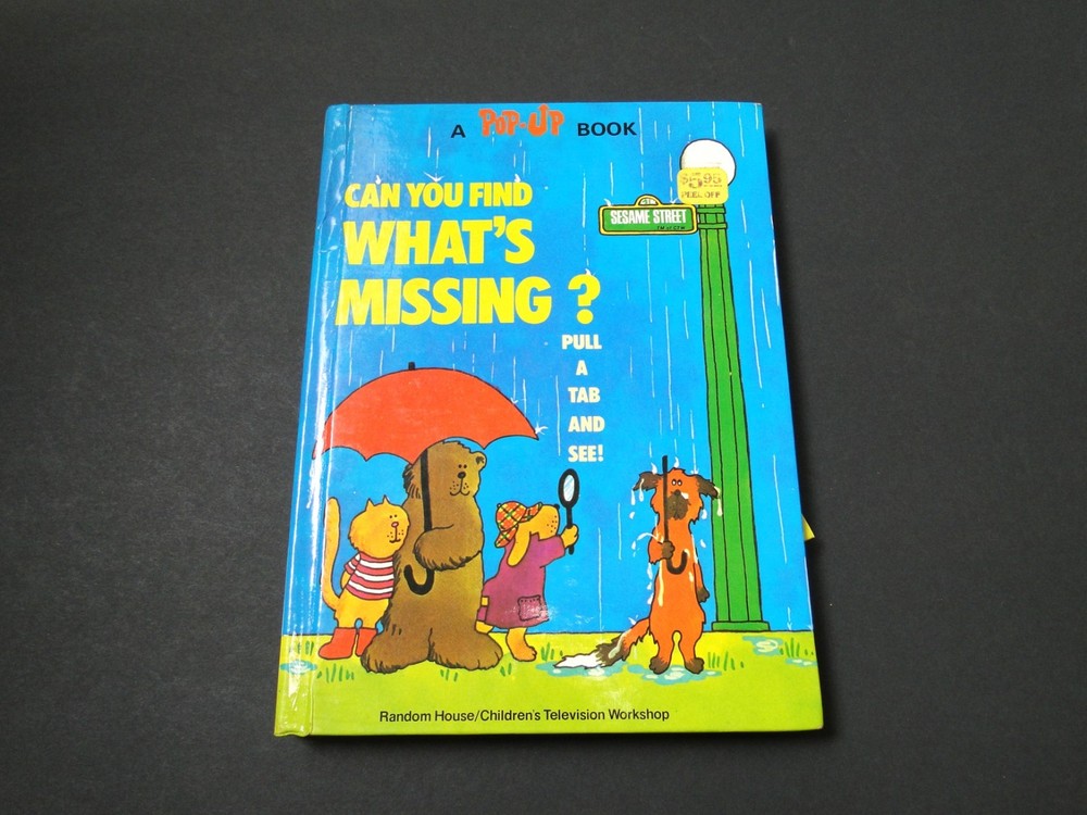 1974 Can You Find What’s Missing? Sesame Street Pop-Up Book Hardcover (Read Desc