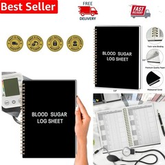 High-Quality Blood Pressure Log Book – 118 Pages Portable Tracker, Black Cover